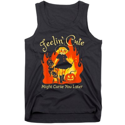 Feeling Cute Might Curse You Later Cute Witch Tank Top