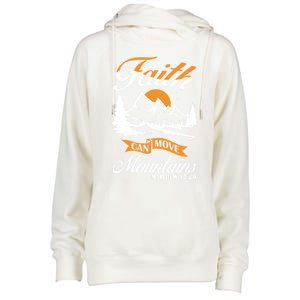 Faith Can Move Mots Design Christian Gift Idea Gift Womens Funnel Neck Pullover Hood