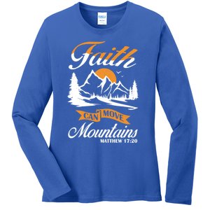 Faith Can Move Mots Design Christian Gift Idea Gift Ladies Long Sleeve Shirt