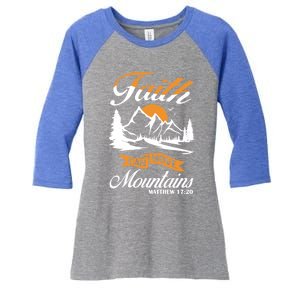 Faith Can Move Mots Design Christian Gift Idea Gift Women's Tri-Blend 3/4-Sleeve Raglan Shirt