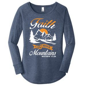 Faith Can Move Mots Design Christian Gift Idea Gift Women's Perfect Tri Tunic Long Sleeve Shirt