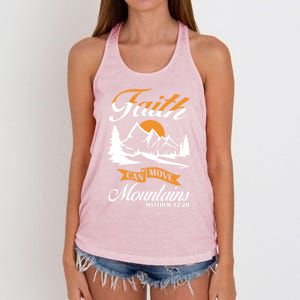 Faith Can Move Mots Design Christian Gift Idea Gift Women's Knotted Racerback Tank