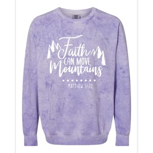 Faith Can Move Mountains Bible Verse Holy Religious Week Gift Colorblast Crewneck Sweatshirt