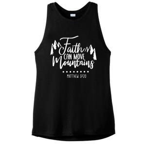 Faith Can Move Mountains Bible Verse Holy Religious Week Gift Ladies PosiCharge Tri-Blend Wicking Tank