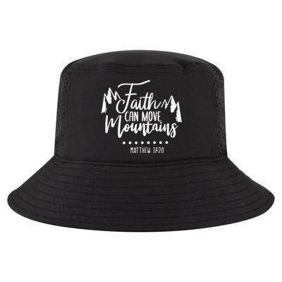 Faith Can Move Mountains Bible Verse Holy Religious Week Gift Cool Comfort Performance Bucket Hat