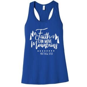 Faith Can Move Mountains Bible Verse Holy Religious Week Gift Women's Racerback Tank