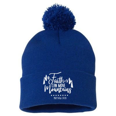 Faith Can Move Mountains Bible Verse Holy Religious Week Gift Pom Pom 12in Knit Beanie