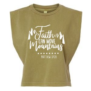 Faith Can Move Mountains Bible Verse Holy Religious Week Gift Garment-Dyed Women's Muscle Tee