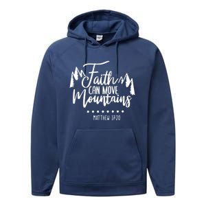 Faith Can Move Mountains Bible Verse Holy Religious Week Gift Performance Fleece Hoodie