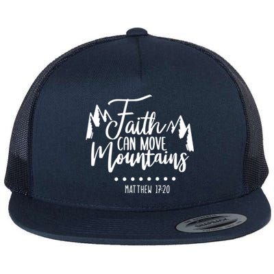 Faith Can Move Mountains Bible Verse Holy Religious Week Gift Flat Bill Trucker Hat