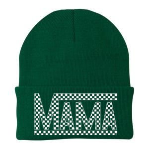 Funny Checkered Mama Black White Gift Women Knit Cap Winter Beanie