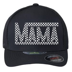 Funny Checkered Mama Black White Gift Women Flexfit Unipanel Trucker Cap