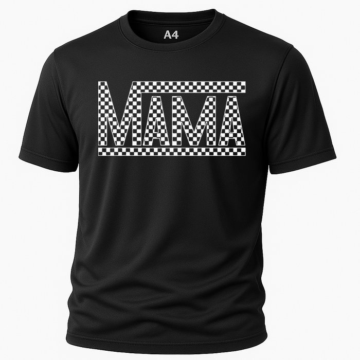 Funny Checkered Mama Black White Gift Women Cooling Performance Crew T-Shirt