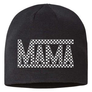 Funny Checkered Mama Black White Gift Women Sustainable Beanie