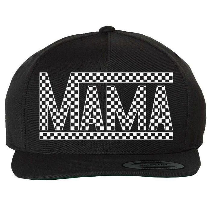 Funny Checkered Mama Black White Gift Women Wool Snapback Cap