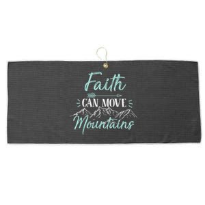 Faith Can Move Mountains Bible Verse Holy Religious Week Gift Large Microfiber Waffle Golf Towel