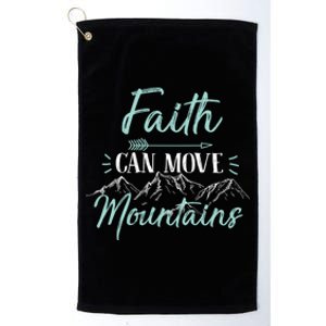 Faith Can Move Mountains Bible Verse Holy Religious Week Gift Platinum Collection Golf Towel