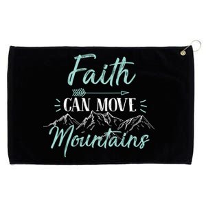 Faith Can Move Mountains Bible Verse Holy Religious Week Gift Grommeted Golf Towel