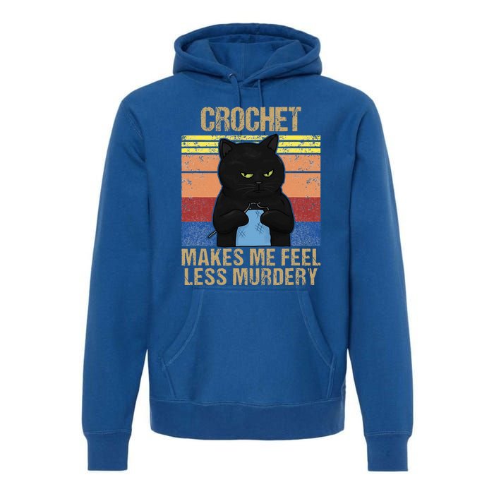 Funny Crochet Mom Makes Me Feel Less Murdery Vintage Premium Hoodie