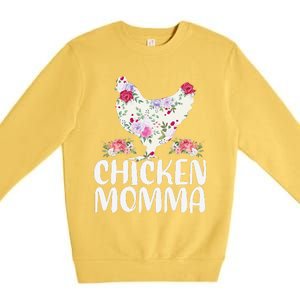 Funny Chicken Momma For Mother's Day Premium Crewneck Sweatshirt