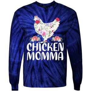 Funny Chicken Momma For Mother's Day Tie-Dye Long Sleeve Shirt