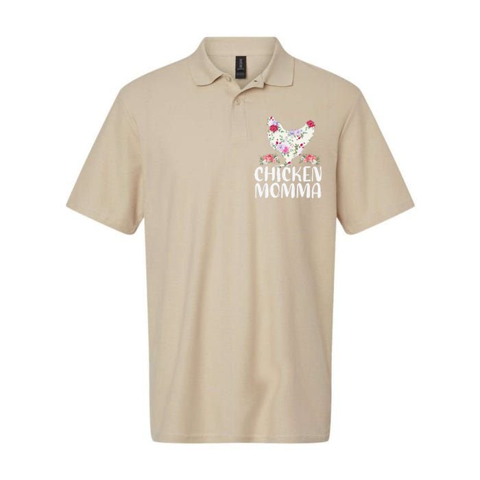 Funny Chicken Momma For Mother's Day Softstyle Adult Sport Polo