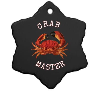 FUN CRAB MASTER I LOVE CRABBING & FISHING SEAFOOD HUNTER Ceramic Star Ornament