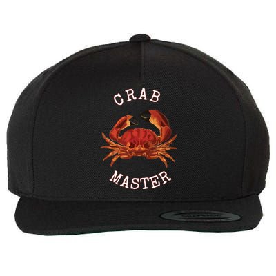 FUN CRAB MASTER I LOVE CRABBING & FISHING SEAFOOD HUNTER Wool Snapback Cap