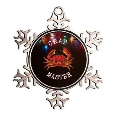 FUN CRAB MASTER I LOVE CRABBING & FISHING SEAFOOD HUNTER Metallic Star Ornament