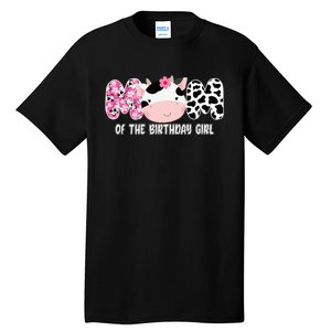 Funny Cow Mom Of The Birthday Girl Cow Farm Birthday Family Tall T-Shirt