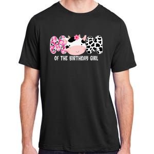 Funny Cow Mom Of The Birthday Girl Cow Farm Birthday Family Adult ChromaSoft Performance T-Shirt