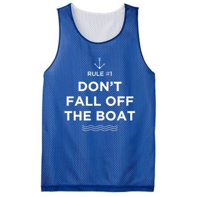 Funny Cruise Meaningful Gift Rule #1 Dont Fall Off The Boat Gift Mesh Reversible Basketball Jersey Tank