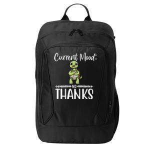 Funny Current Mood No Thanks Cute Turtle Lover Gift City Backpack