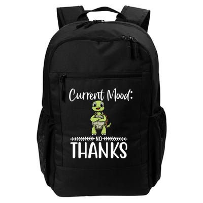 Funny Current Mood No Thanks Cute Turtle Lover Gift Backpack