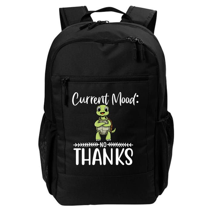 Funny Current Mood No Thanks Cute Turtle Lover Gift Backpack