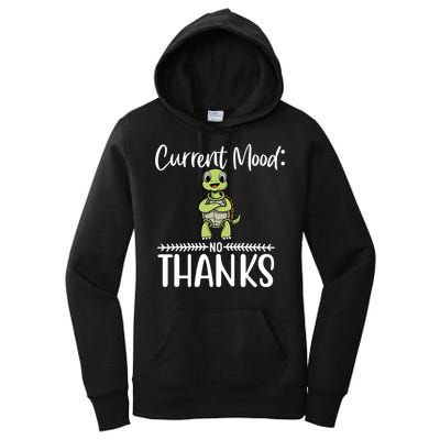 Funny Current Mood No Thanks Cute Turtle Lover Gift Women's Pullover Hoodie
