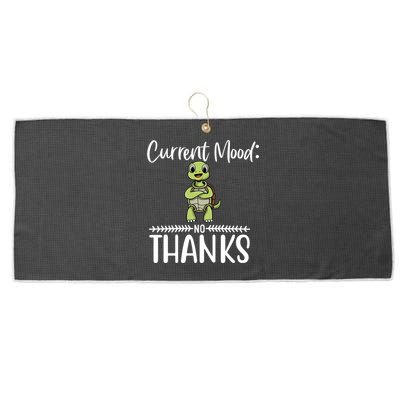 Funny Current Mood No Thanks Cute Turtle Lover Gift Large Microfiber Waffle Golf Towel