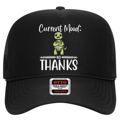 Funny Current Mood No Thanks Cute Turtle Lover Gift Trucker Hat