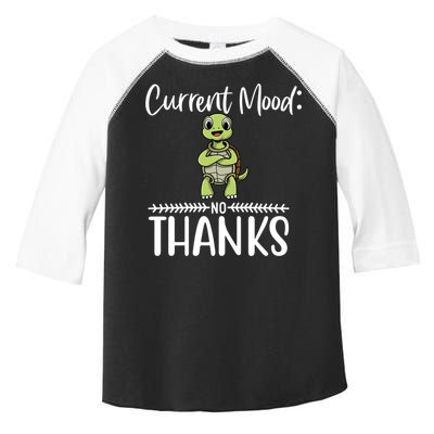 Funny Current Mood No Thanks Cute Turtle Lover Gift Toddler Fine Jersey T-Shirt