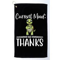 Funny Current Mood No Thanks Cute Turtle Lover Gift Golf Towel