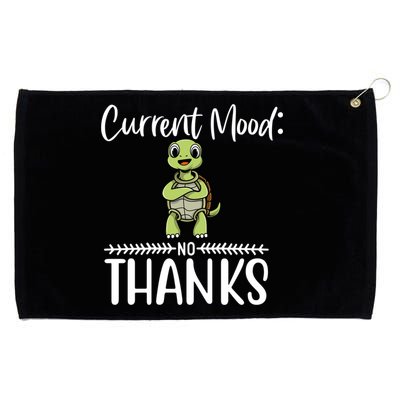 Funny Current Mood No Thanks Cute Turtle Lover Gift Grommeted Golf Towel