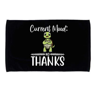 Funny Current Mood No Thanks Cute Turtle Lover Gift Microfiber Hand Towel