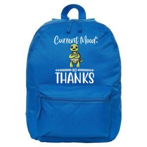 Funny Current Mood No Thanks Cute Turtle Lover Gift 16 in Basic Backpack