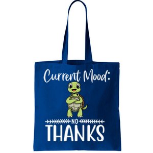 Funny Current Mood No Thanks Cute Turtle Lover Gift Tote Bag