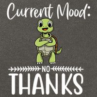 Funny Current Mood No Thanks Cute Turtle Lover Gift Cotton Canvas Backpack