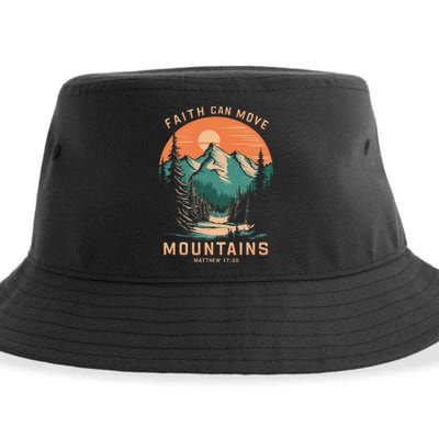 Faith Can Move Mountains Religious Christian Sustainable Bucket Hat