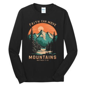 Faith Can Move Mountains Religious Christian Tall Long Sleeve T-Shirt