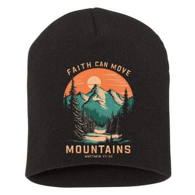 Faith Can Move Mountains Religious Christian Short Acrylic Beanie