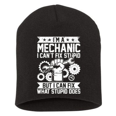 Funny Car Mechanic Engineer Auto Mechanic Short Acrylic Beanie