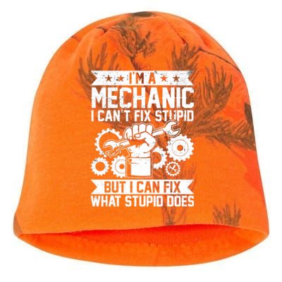 Funny Car Mechanic Engineer Auto Mechanic Kati - Camo Knit Beanie